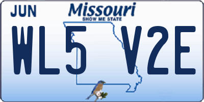 MO license plate WL5V2E