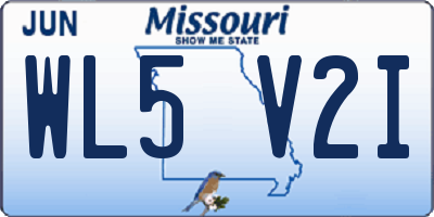 MO license plate WL5V2I