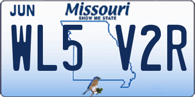 MO license plate WL5V2R