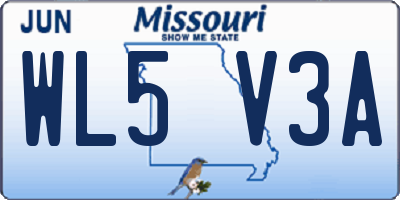 MO license plate WL5V3A