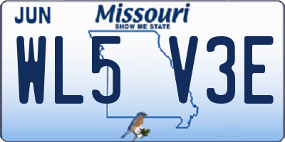 MO license plate WL5V3E