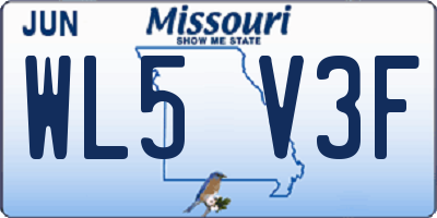MO license plate WL5V3F