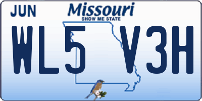 MO license plate WL5V3H
