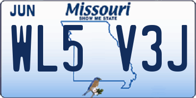 MO license plate WL5V3J