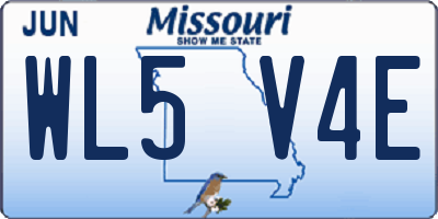 MO license plate WL5V4E