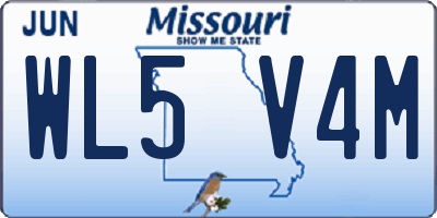 MO license plate WL5V4M