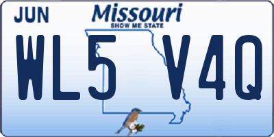 MO license plate WL5V4Q