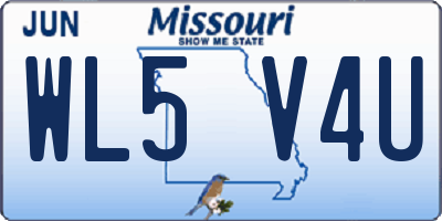 MO license plate WL5V4U
