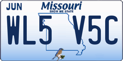 MO license plate WL5V5C