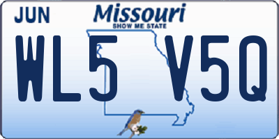 MO license plate WL5V5Q