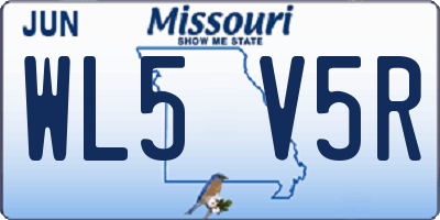 MO license plate WL5V5R