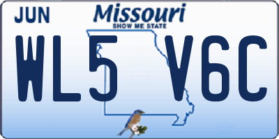 MO license plate WL5V6C