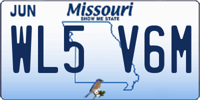 MO license plate WL5V6M