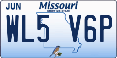 MO license plate WL5V6P