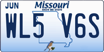 MO license plate WL5V6S
