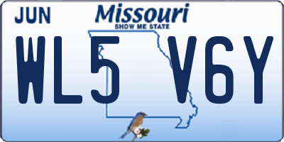MO license plate WL5V6Y