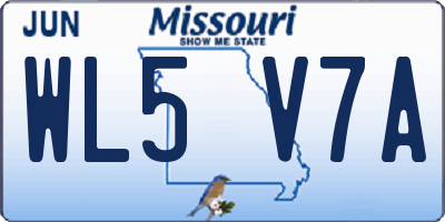 MO license plate WL5V7A
