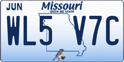 MO license plate WL5V7C