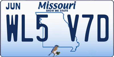 MO license plate WL5V7D