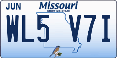 MO license plate WL5V7I