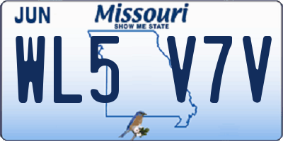 MO license plate WL5V7V
