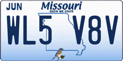 MO license plate WL5V8V