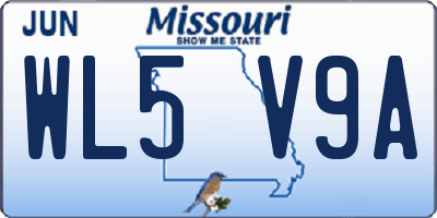 MO license plate WL5V9A