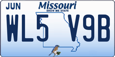 MO license plate WL5V9B