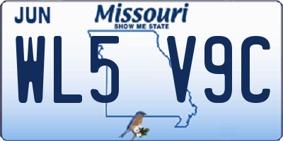 MO license plate WL5V9C