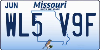 MO license plate WL5V9F