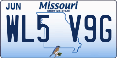 MO license plate WL5V9G