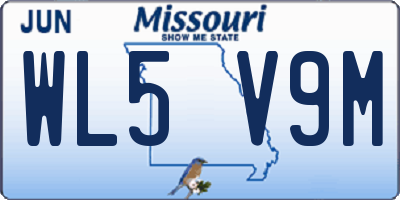 MO license plate WL5V9M