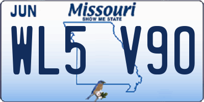 MO license plate WL5V9O