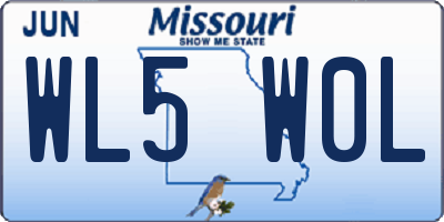 MO license plate WL5W0L