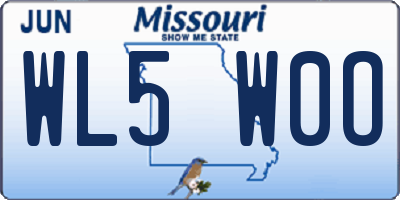 MO license plate WL5W0O