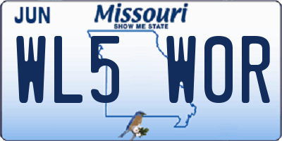 MO license plate WL5W0R