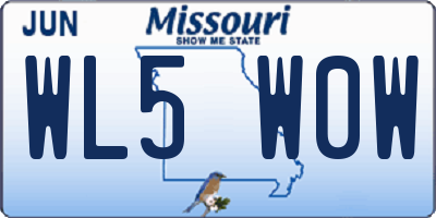 MO license plate WL5W0W