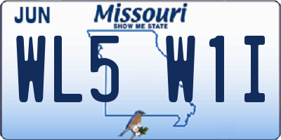 MO license plate WL5W1I