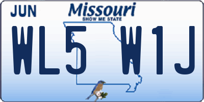 MO license plate WL5W1J