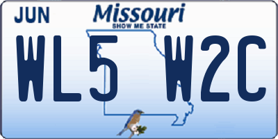 MO license plate WL5W2C