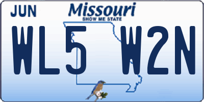 MO license plate WL5W2N