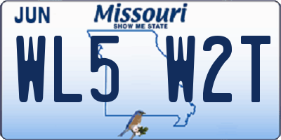 MO license plate WL5W2T