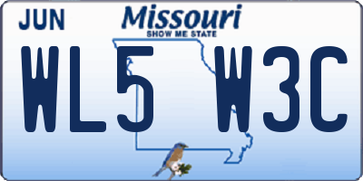 MO license plate WL5W3C