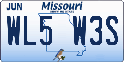 MO license plate WL5W3S
