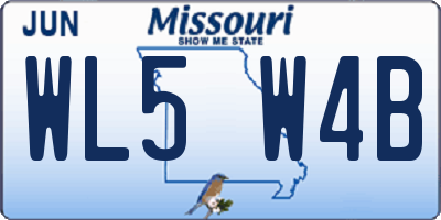 MO license plate WL5W4B