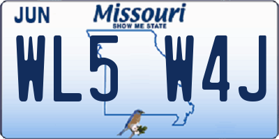 MO license plate WL5W4J