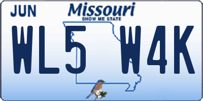 MO license plate WL5W4K