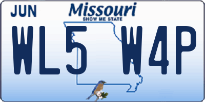 MO license plate WL5W4P