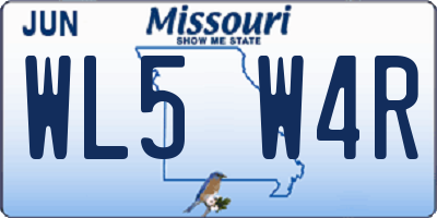 MO license plate WL5W4R