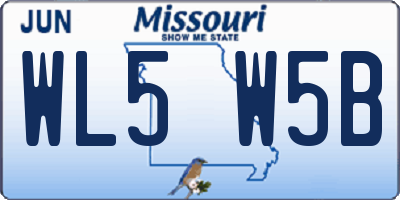 MO license plate WL5W5B